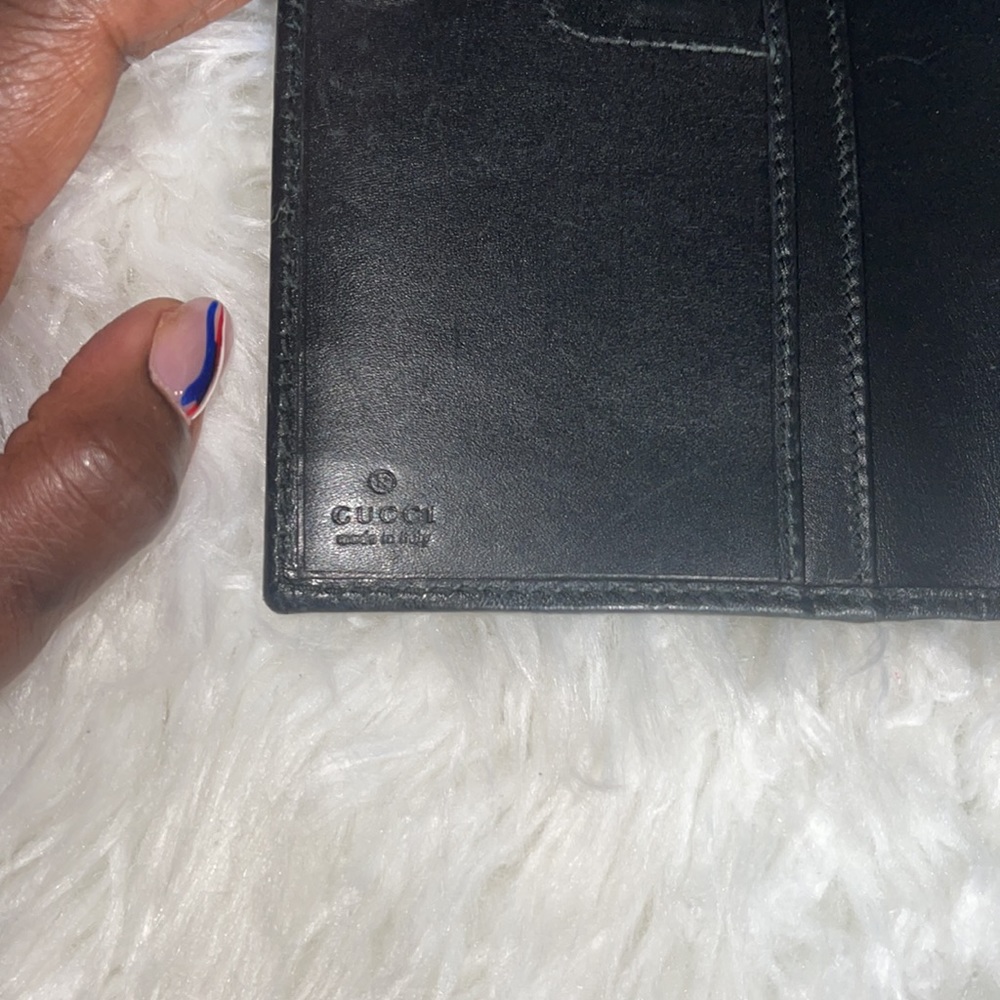 GUCCI VINTAGE CRYSTAL GUCCISSIMA GG INTERLOCKING PVC LEATHER LONG WALLET ITALY - Picture 8 of 17